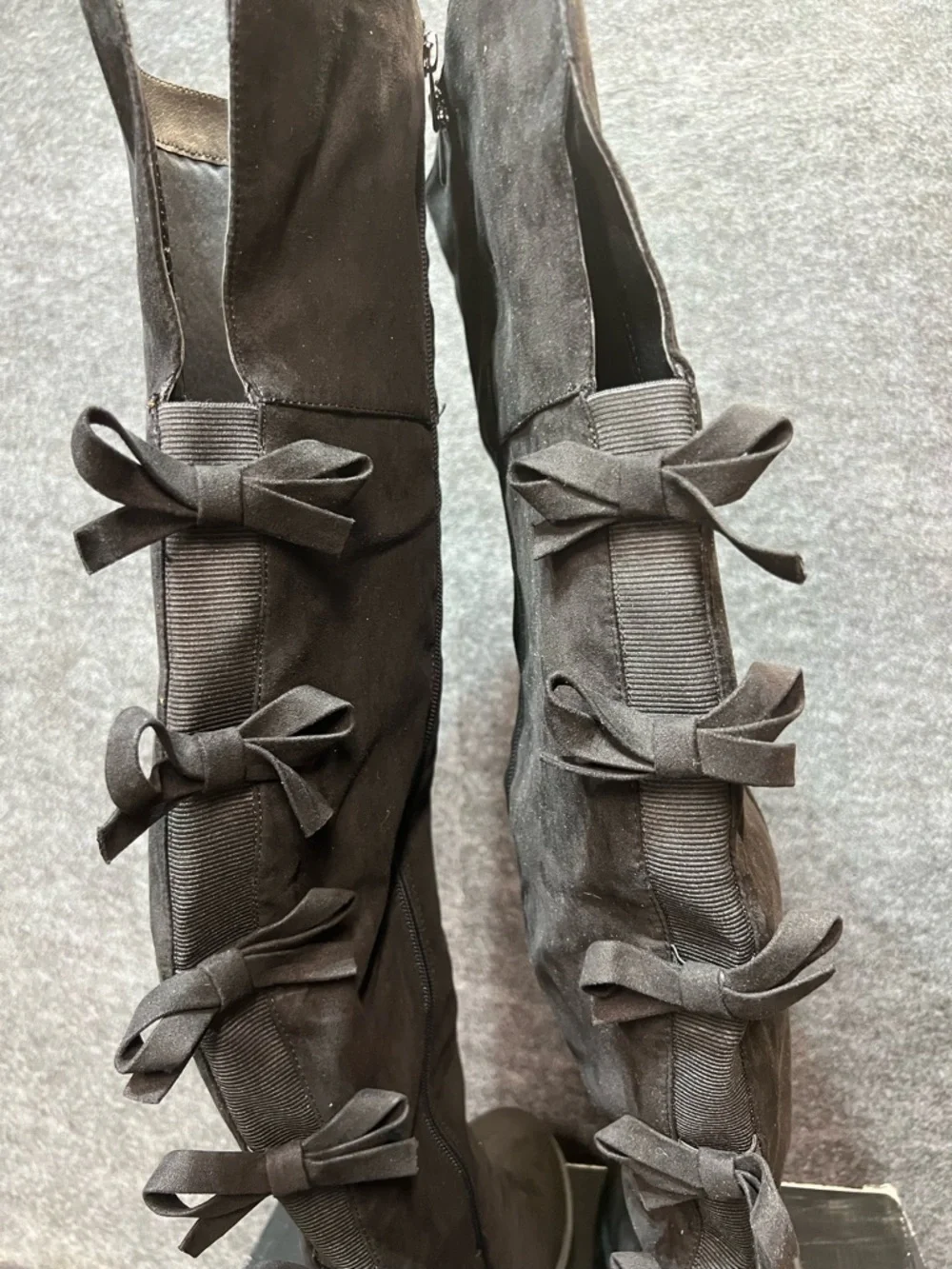 Torrid Bow Back OTK Boot - Faux Suede Black Size 9.5 WW